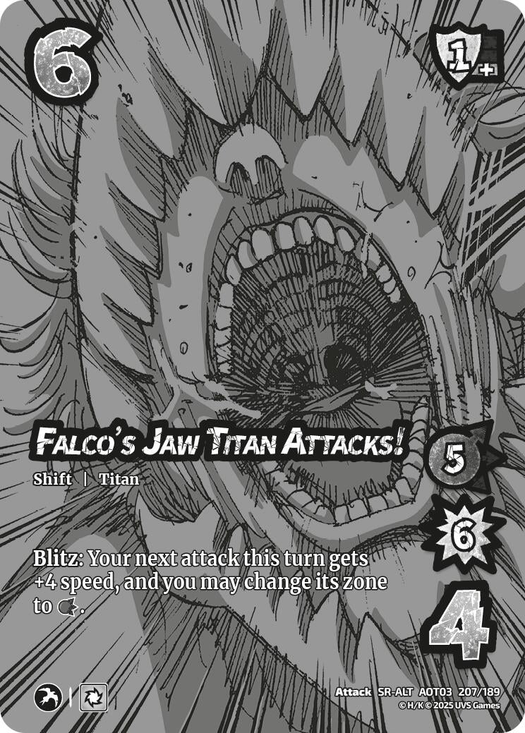 Image for Falco's Jaw Titan Attacks! // Falco's Jaw Titan (Alternate Art) (207/189) (AOT03) - UniVersus