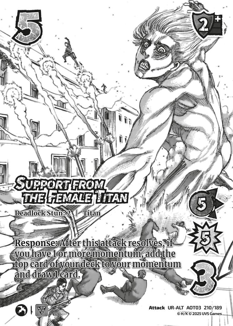 Image for Support from the Female Titan (Alternate Art) (210/189) (AOT03) - UniVersus