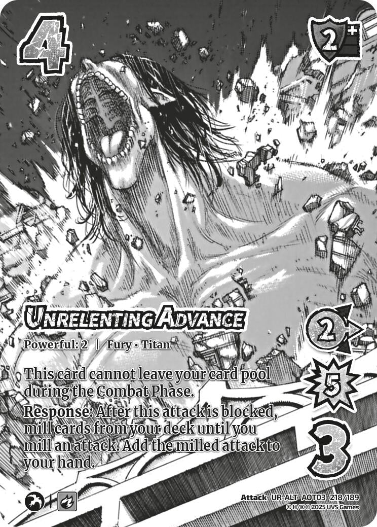 Image for Unrelenting Advance (Alternate Art) (218/189) (AOT03) - UniVersus