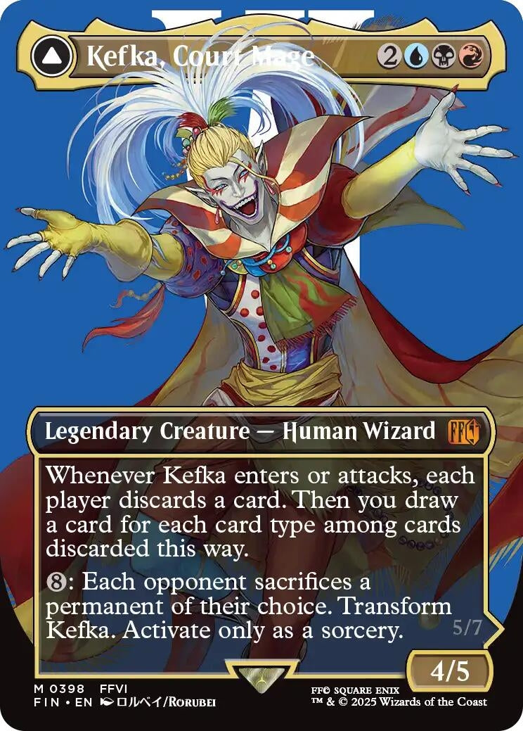Image for Kefka, Court Mage (Borderless) (0398) (398) (FIN) - Magic: The Gathering