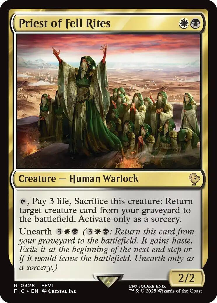 Image for Priest of Fell Rites (328) (Commander: FINAL FANTASY) - Magic: The Gathering