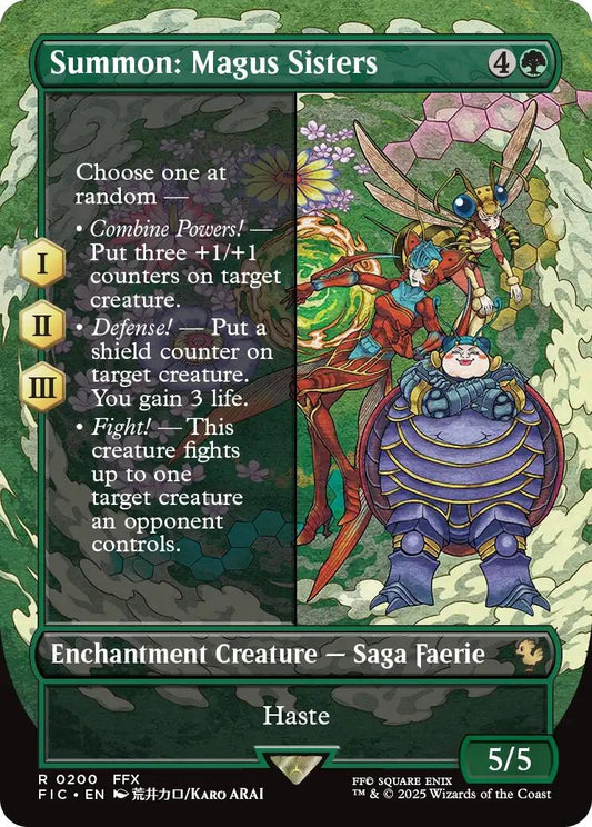 Image for Summon: Magus Sisters (Borderless) (200) (Commander: FINAL FANTASY) - Magic: The Gathering