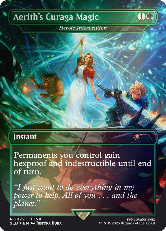 Aerith's Curaga Magic - Heroic Intervention (Rainbow Foil) (1872) (Secret Lair Drop Series)