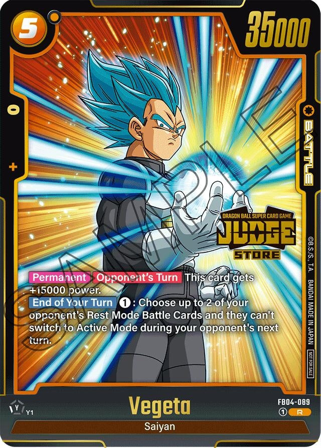 Image for Vegeta (Judge Pack (Store Judge) 03) (FB04-089) [Tournament and Championship Promos] - Dragon Ball Super: Fusion World