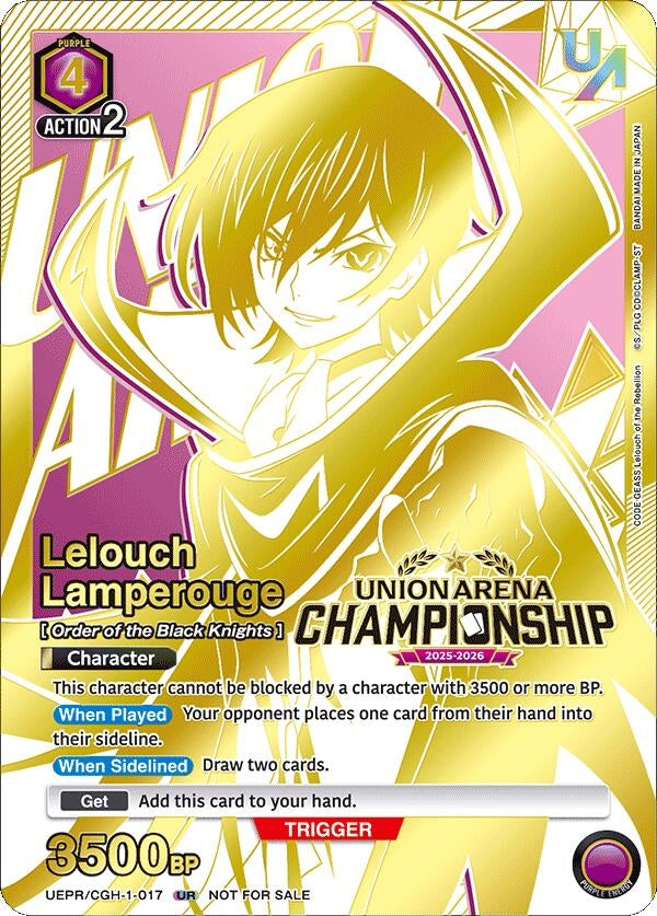 Image for Lelouch Lamperouge (Regionals 25-26) (UEPR/CGH-1-017) - Union Arena