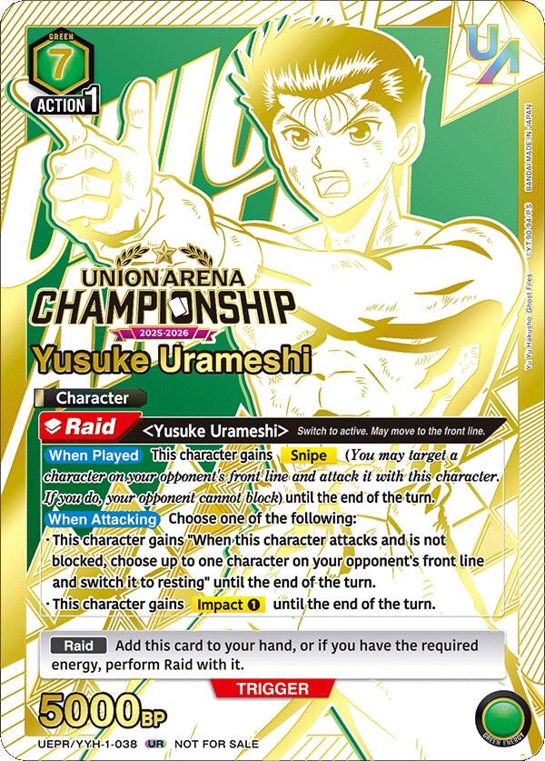 Image for Yusuke Urameshi (Regionals 25-26) (UEPR/YYH-1-038) - Union Arena