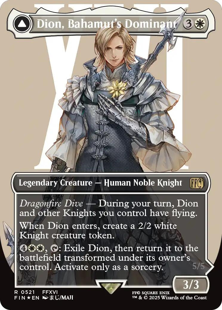 Image for Dion, Bahamut's Dominant (Borderless) (Surge Foil) (521) (FINAL FANTASY) - Magic: The Gathering