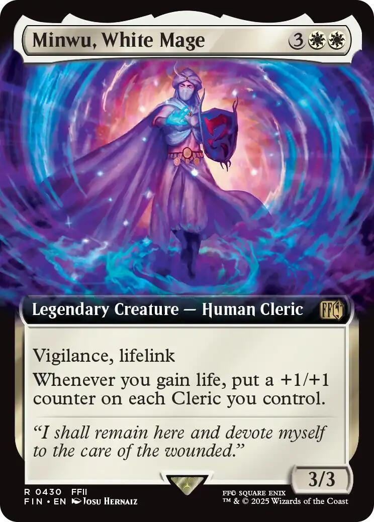 Image for Minwu, White Mage (Extended Art) (430) (FINAL FANTASY) - Magic: The Gathering