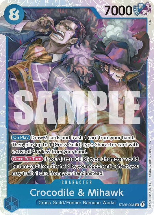 Image for Crocodile & Mihawk (ST25-003) (Starter Deck 25: BLUE Buggy) - One Piece Card Game