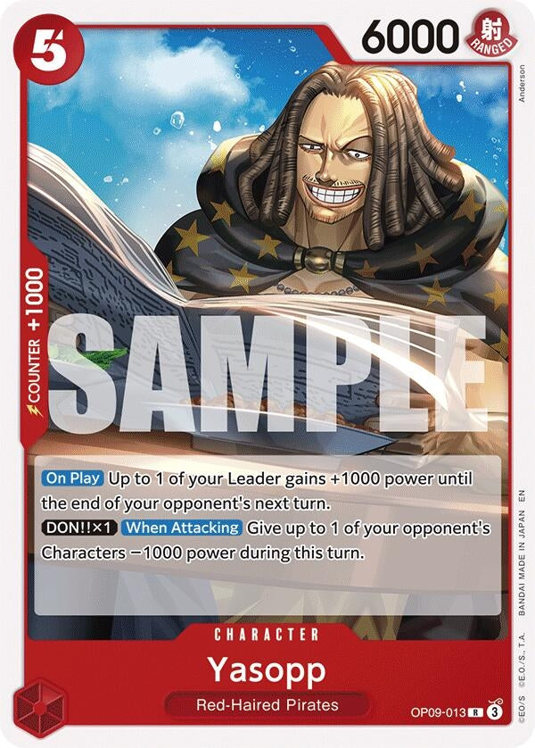 Image for Yasopp (Reprint) (OP09-013) (Starter Deck 23: RED Shanks) - One Piece Card Game