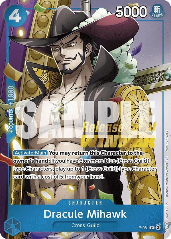 Image for Dracule Mihawk (OP11 Release Event Winner) (P-081) (One Piece Promotion Cards) - One Piece Card Game