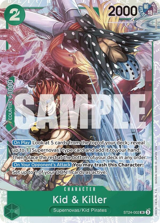 Image for Kid & Killer (ST24-002) (Starter Deck 24: GREEN Jewelry Bonney) - One Piece Card Game