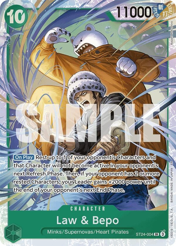 Image for Law & Bepo (ST24-004) (Starter Deck 24: GREEN Jewelry Bonney) - One Piece Card Game