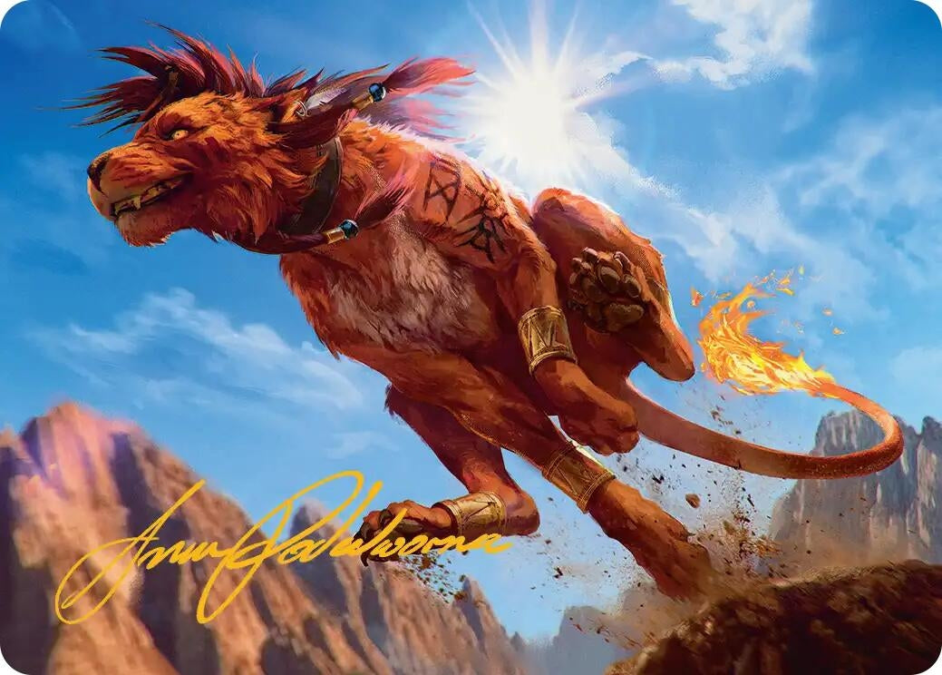 Image for Red XIII, Proud Warrior Art Card (Gold-Stamped Signature) (30) (Art Series: FINAL FANTASY) - Magic: The Gathering