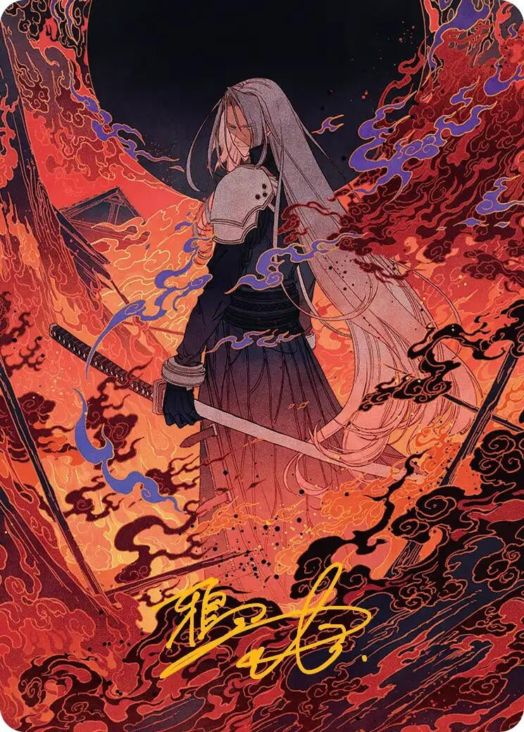 Image for Nibelheim Aflame Art Card (Gold-Stamped Signature) (35) (Art Series: FINAL FANTASY) - Magic: The Gathering