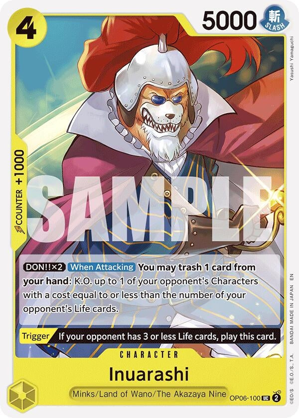 Image for Inuarashi (Reprint) (OP06-100) (Starter Deck 28: GREEN/YELLOW Yamato) - One Piece Card Game
