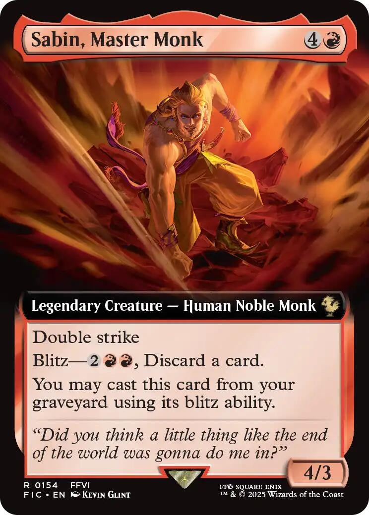 Image for Sabin, Master Monk (Extended Art) (154) (Commander: FINAL FANTASY) - Magic: The Gathering