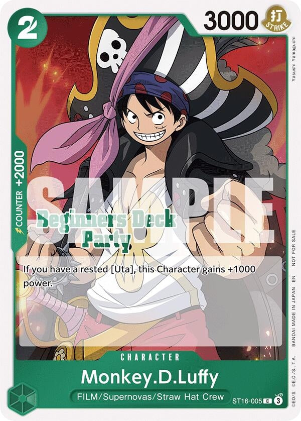 Image for Monkey.D.Luffy (Beginners Deck Party [ST-23] - [ST-28] Participation Pack) (ST16-005) (One Piece Promotion Cards) - One Piece Card Game