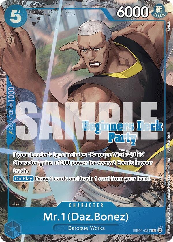 Image for Mr. 1 (Daz.Bonez) (Beginners Deck Party [ST-23] - [ST-28] Winner Pack) (EB01-027) (One Piece Promotion Cards) - One Piece Card Game