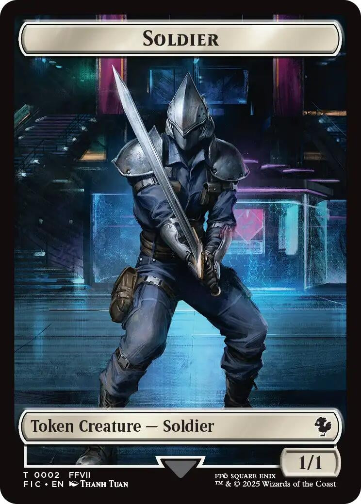 Image for Soldier // Rebel Double-Sided Token (Surge Foil) (2 // 7) - Magic: The Gathering