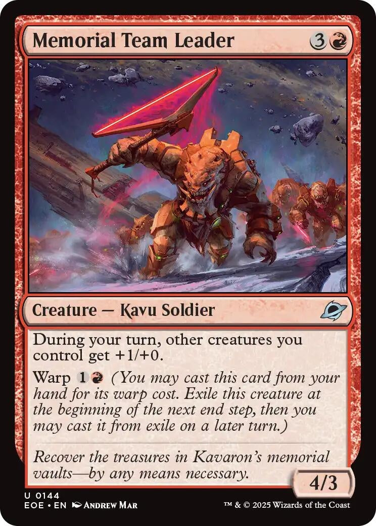 Image for Memorial Team Leader (144) (Edge of Eternities) - Magic: The Gathering