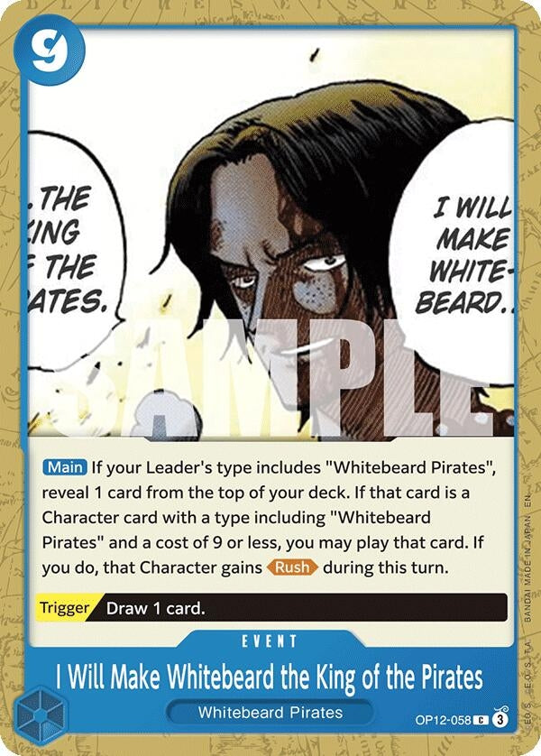 Image for I Will Make Whitebeard the King of the Pirates (OP12-058) (Legacy of the Master) - One Piece Card Game