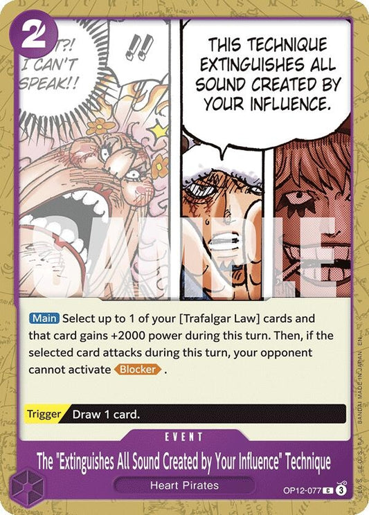 Image for The "Extinguishes All Sound Created by Your Influence" Technique (OP12-077) (Legacy of the Master) - One Piece Card Game