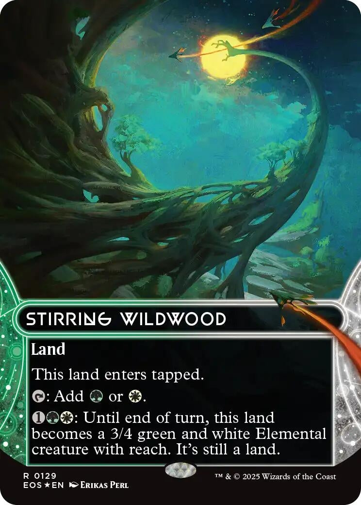 Image for Stirring Wildwood (0129) (Borderless) (Galaxy Foil) (129) (Edge of Eternities: Stellar Sights) - Magic: The Gathering