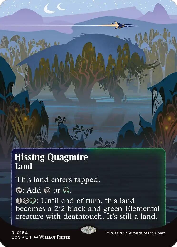 Image for Hissing Quagmire (0154) (Borderless) (Galaxy Foil) (154) (Edge of Eternities: Stellar Sights) - Magic: The Gathering