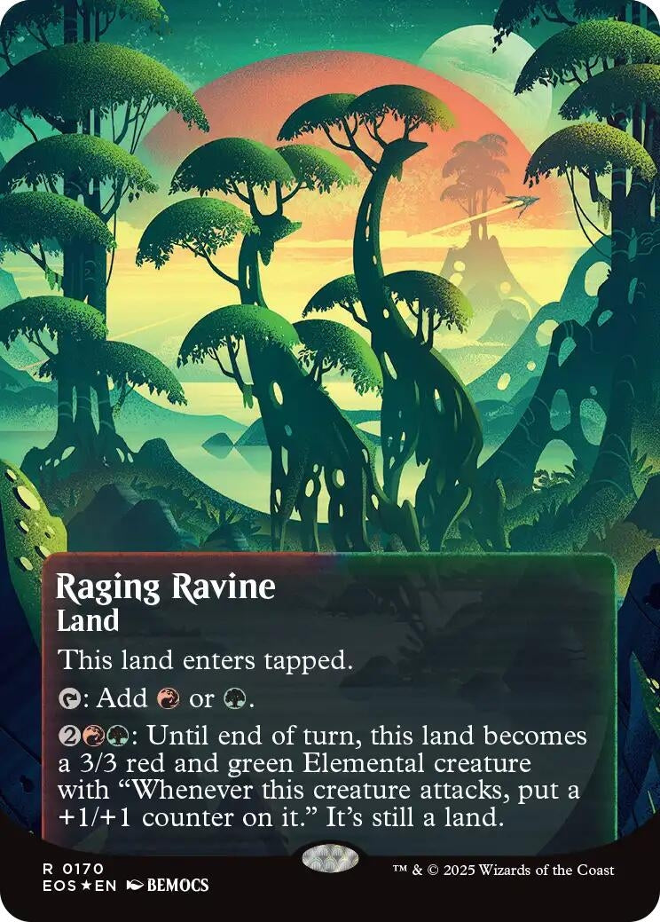 Image for Raging Ravine (0170) (Borderless) (Galaxy Foil) (170) (Edge of Eternities: Stellar Sights) - Magic: The Gathering
