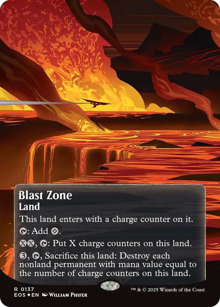 Image for Blast Zone (0137) (Borderless) (Galaxy Foil) (137) (Edge of Eternities: Stellar Sights) - Magic: The Gathering