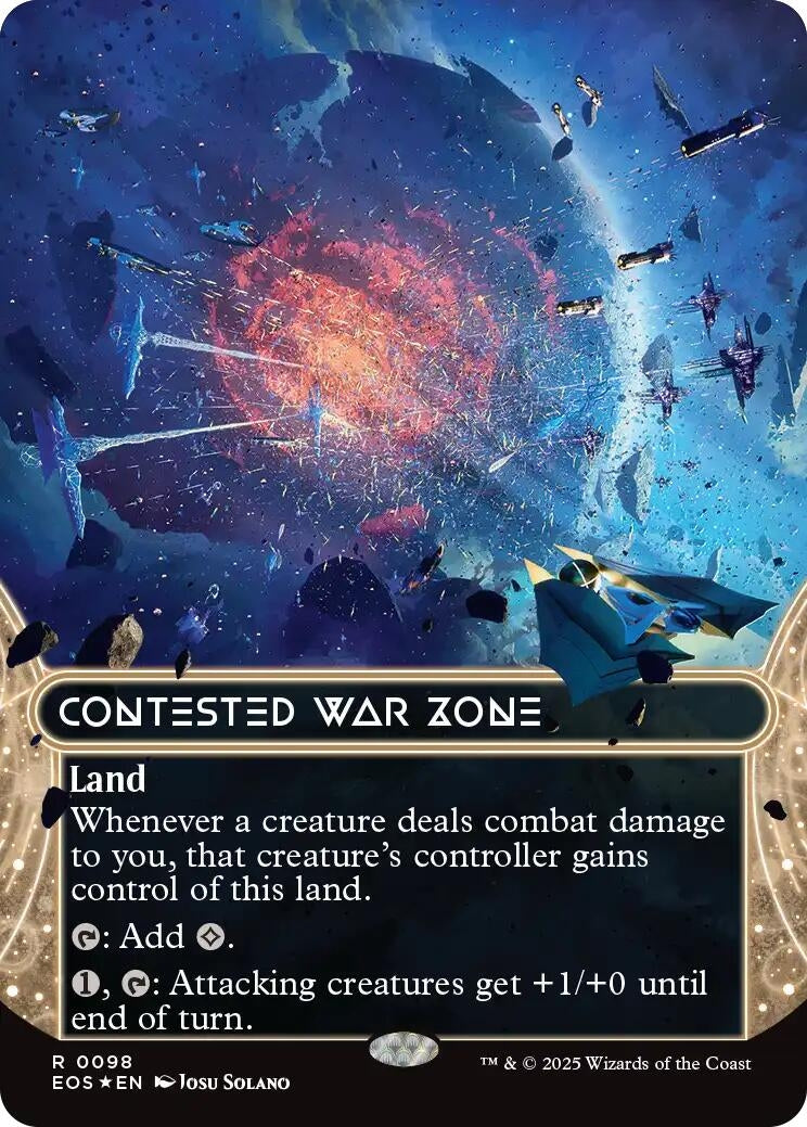 Image for Contested War Zone (0098) (Borderless) (Galaxy Foil) (98) (Edge of Eternities: Stellar Sights) - Magic: The Gathering