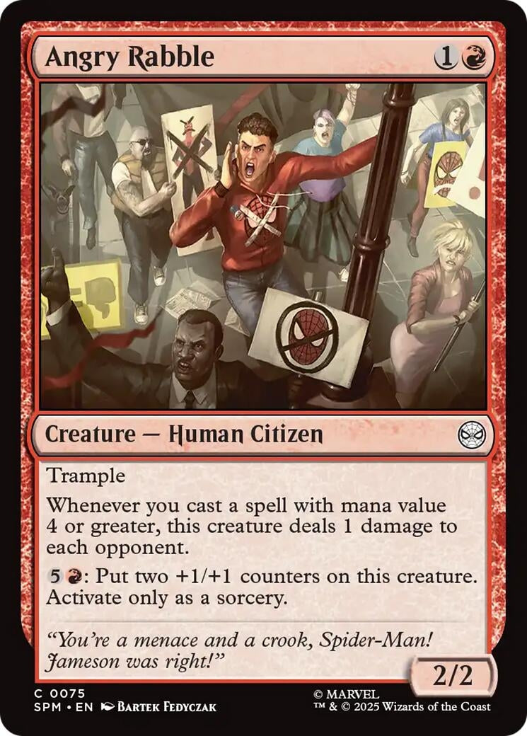 Image for Angry Rabble (75) (Marvel's Spider-Man) - Magic: The Gathering