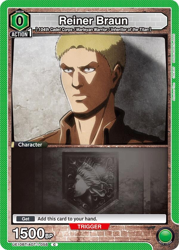 Image for Reiner Braun (058) (Box Topper Foil) (UE10BT/AOT-1-058) (UE10BT: Attack on Titan) - Union Arena