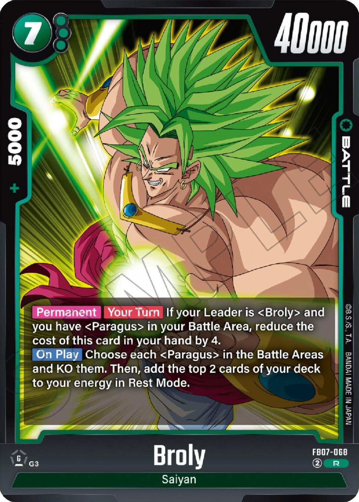 Image for Broly (FB07-068) (Wish For Shenron) - Dragon Ball Super: Fusion World