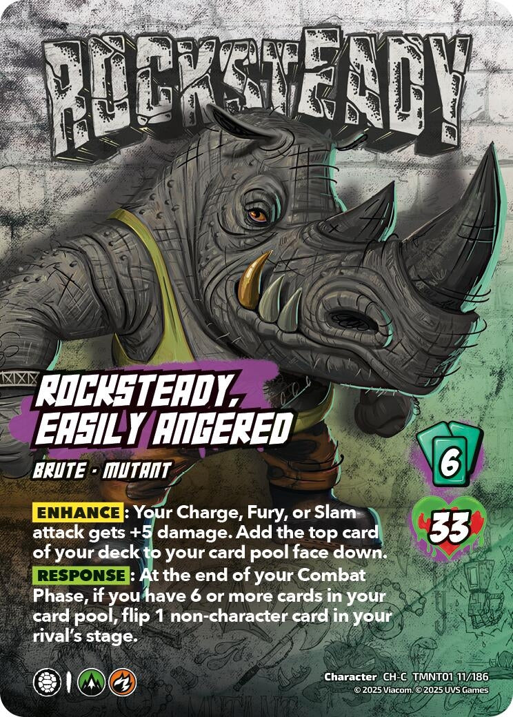 Image for Rocksteady, Easily Angered (TMNT01 11/186) (Teenage Mutant Ninja Turtles) - UniVersus