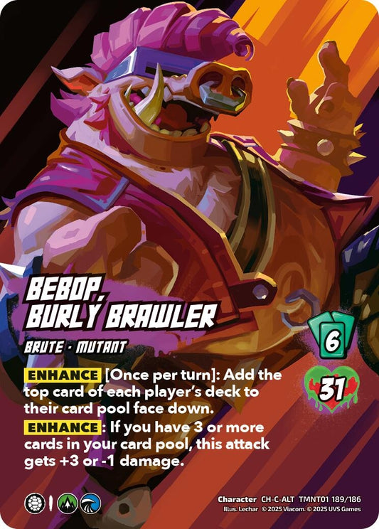 Image for Bebop, Burly Brawler (Alternate Art) (TMNT01 189/186) (Teenage Mutant Ninja Turtles) - UniVersus