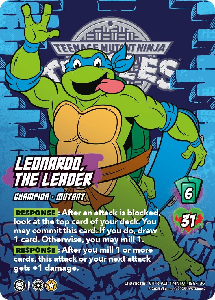 Image for Leonardo, the Leader (Alternate Art) (196) (TMNT01 196/186) (Teenage Mutant Ninja Turtles) - UniVersus