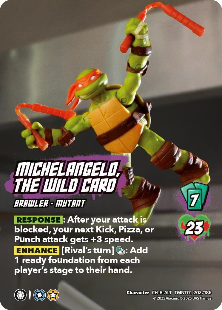 Image for Michelangelo, the Wild Card (Alternate Art) (202) (TMNT01 202/186) (Teenage Mutant Ninja Turtles) - UniVersus