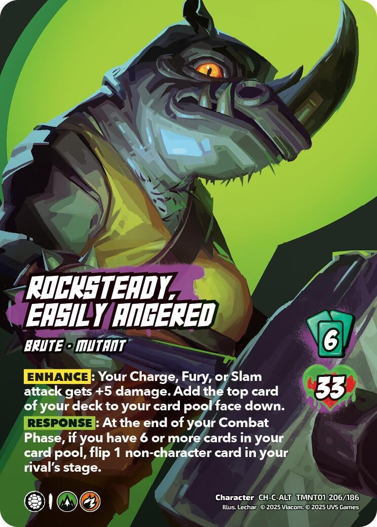 Image for Rocksteady, Easily Angered (Alternate Art) (TMNT01 206/186) (Teenage Mutant Ninja Turtles) - UniVersus