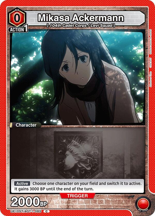 Image for Mikasa Ackermann (085) (UE10ST/AOT-1-085) (UE10ST: Attack on Titan Starter Deck) - Union Arena