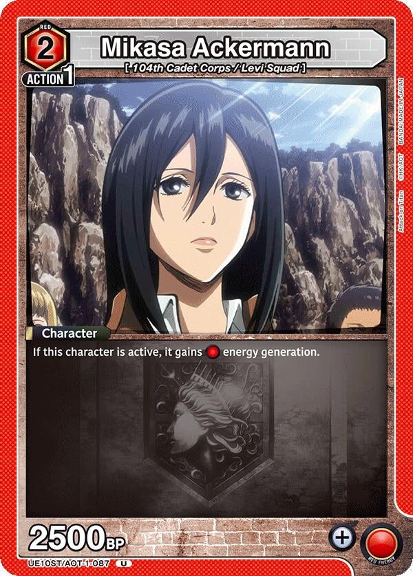 Image for Mikasa Ackermann (087) (UE10ST/AOT-1-087) (UE10ST: Attack on Titan Starter Deck) - Union Arena