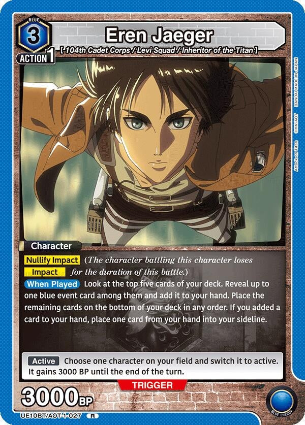Image for Eren Jaeger (027) (UE10BT/AOT-1-027) (UE10BT: Attack on Titan) - Union Arena