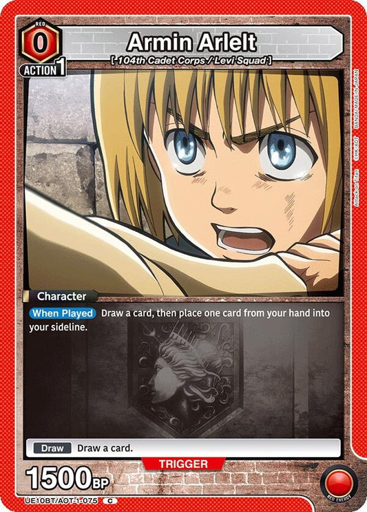 Image for Armin Arlelt (075) (UE10BT/AOT-1-075) (UE10BT: Attack on Titan) - Union Arena