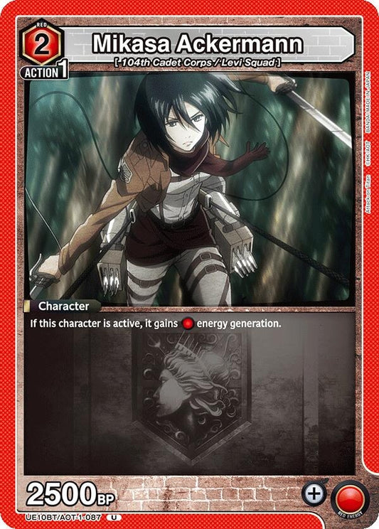 Image for Mikasa Ackermann (087) (UE10BT/AOT-1-087) (UE10BT: Attack on Titan) - Union Arena