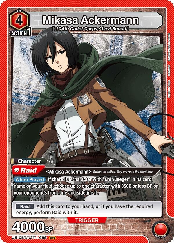 Image for Mikasa Ackermann (089) (UE10BT/AOT-1-089) (UE10BT: Attack on Titan) - Union Arena