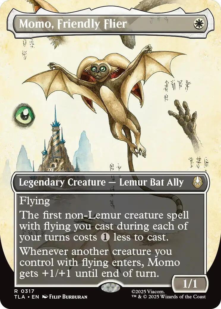 Image for Momo, Friendly Flier (Borderless) (317) (Avatar: The Last Airbender) - Magic: The Gathering