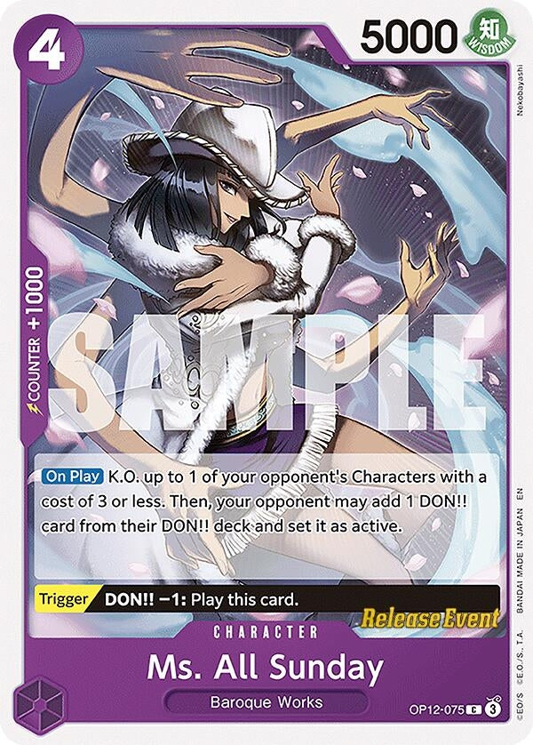 Image for Ms. All Sunday (OP12-075) - One Piece Card Game