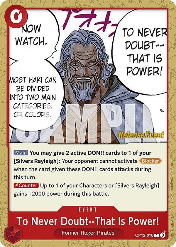 Image for To Never Doubt--That Is Power! (OP12-016) - One Piece Card Game