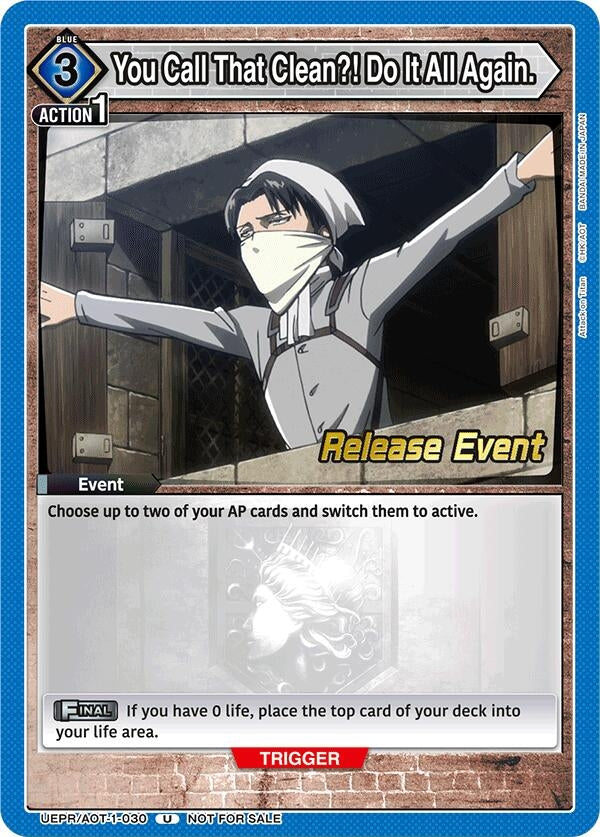 Image for You Call That Clean?! Do It All Again. (UEPR/AOT-1-030) - Union Arena